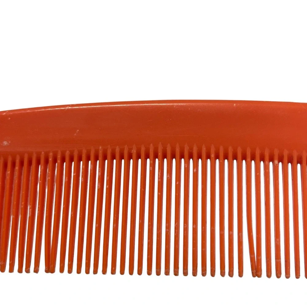 Vintage Hair Comb Lot Ace Hard Rubber DuPont Nylon Unbreakable Black Orange 5pc